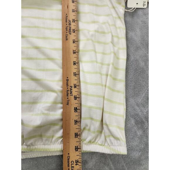 Ana A New Approach Knit Top Size Large XL Pear Striped Elastic Waist - Picture 8 of 11